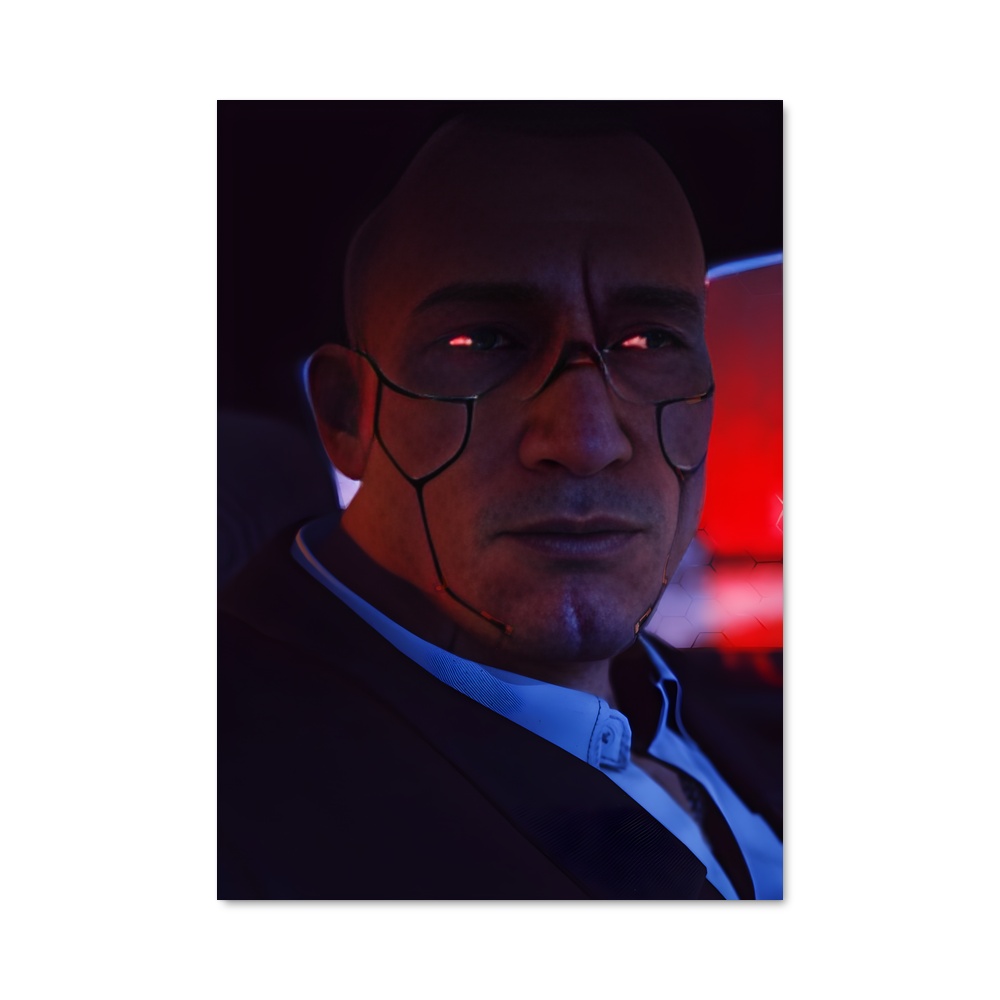 Poster L'Inconnu Lumineux – affiche Cyberpunk